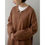 1枚でもレイヤードでもきまる大人のポロニットワンピ ニットロングポロワンピース | Re:EDIT | 詳細画像10