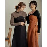 デザインにこだわった綺麗見えベアトップワンピ 起毛ツイルラップワンピース | Re:EDIT | 詳細画像9