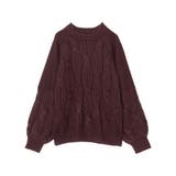 ブラウン(009) | ツイスト編みでコーデにアクセントを モヘアタッチツイスト編みルーズニットトップス | Re:EDIT