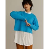 レイヤードスタイルがサマになるカラーニット ショート丈起毛ニットプルオーバー | Re:EDIT | 詳細画像13 