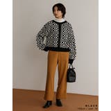 ぱっと目を引く柄と配色が魅力 前後2WAYチェッカーフラッグジャガードニットトッ… | Re:EDIT | 詳細画像6