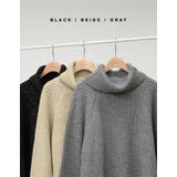シンプルながらも他と差がつく ミックスネップタートルネックニットトップス トップ… | Re:EDIT | 詳細画像2