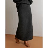 ブラック(001) | シンプル過ぎないデザインが旬 ミックスネップロングニットスカート スカート | Re:EDIT