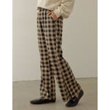 サイドのボックスタックデザインが旬 選べるチェック柄サイドタックパンツ パンツ | Re:EDIT | 詳細画像11