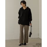 サイドのボックスタックデザインが旬 選べるチェック柄サイドタックパンツ パンツ | Re:EDIT | 詳細画像12