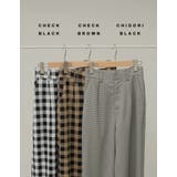 サイドのボックスタックデザインが旬 選べるチェック柄サイドタックパンツ パンツ | Re:EDIT | 詳細画像2