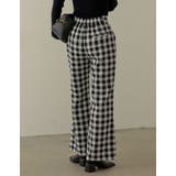 サイドのボックスタックデザインが旬 選べるチェック柄サイドタックパンツ パンツ | Re:EDIT | 詳細画像8