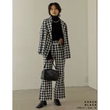 サイドのボックスタックデザインが旬 選べるチェック柄サイドタックパンツ パンツ | Re:EDIT | 詳細画像9