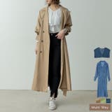 マルチな着こなしが楽しめるカラートレンチ レースベスト付き4WAYトレンチコート | Re:EDIT | 詳細画像1