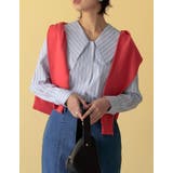 コーデを新鮮に魅せるデザインシャツ マルチストライプウエーブカラーブラウス | Re:EDIT | 詳細画像32