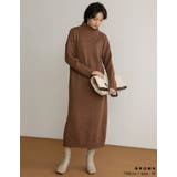 柔らかさがラフな印象を与えるニットワンピ ハイネック袖リブ起毛ニットワンピース | Re:EDIT | 詳細画像14