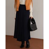 ネイビー(021) | 合わせるトップス次第でロングシーズン対応 ポリツイルラッププリーツロングスカート | Re:EDIT
