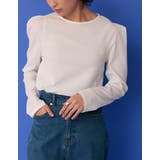 華奢なのに存在感のある肩タックブラウス 楊柳カットソー肩タックブラウス トップス | Re:EDIT | 詳細画像4