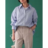 ストライプ(026) | バックギャザーがポイントのシンプルシャツ | Re:EDIT