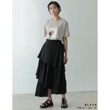 歩くたびに綺麗に揺れるシルエット ランダムティアードシフォンロングスカート | Re:EDIT | 詳細画像11