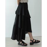 歩くたびに綺麗に揺れるシルエット ランダムティアードシフォンロングスカート | Re:EDIT | 詳細画像12