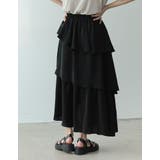 歩くたびに綺麗に揺れるシルエット ランダムティアードシフォンロングスカート | Re:EDIT | 詳細画像13