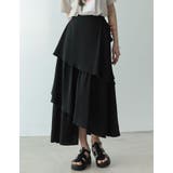 歩くたびに綺麗に揺れるシルエット ランダムティアードシフォンロングスカート | Re:EDIT | 詳細画像3