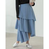 歩くたびに綺麗に揺れるシルエット ランダムティアードシフォンロングスカート | Re:EDIT | 詳細画像4