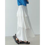 歩くたびに綺麗に揺れるシルエット ランダムティアードシフォンロングスカート | Re:EDIT | 詳細画像9