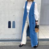 [低身長サイズ有]コットンデニム2WAYノースリーブベスト | Re:EDIT | 詳細画像1 