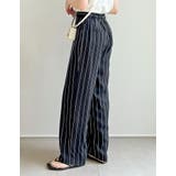 旬のストライプ柄もシックに取り入れる [低身長サイズ有]ピンストライプセンタープ… | Re:EDIT | 詳細画像16 