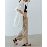 旬のストライプ柄もシックに取り入れる [低身長サイズ有]ピンストライプセンタープ… | Re:EDIT | 詳細画像22 