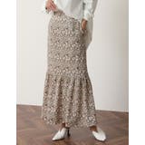 アイボリー(003) | 小ぶりな花柄でクラシカルな雰囲気を演出 ライトコール花柄マーメイドスカート | Re:EDIT