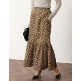 モカ(019) | 小ぶりな花柄でクラシカルな雰囲気を演出 ライトコール花柄マーメイドスカート | Re:EDIT