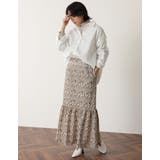 小ぶりな花柄でクラシカルな雰囲気を演出 ライトコール花柄マーメイドスカート | Re:EDIT | 詳細画像24