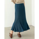 ブルー(013) | 綺麗見えシルエットとリラクシーな穿き心地が魅力 楊柳カットソーフレアスカート | Re:EDIT