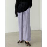 パープル(020) | 甘くなり過ぎないストレスフリーなチェック柄パンツ | Re:EDIT