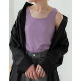 パープル(020) | 無地テレコリブタンクトップ | Re:EDIT