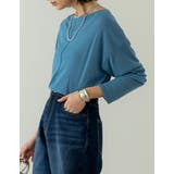 ブルー(017) | シアーフライスセンターピンタックトップス | Re:EDIT