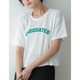 オフホワイト×グリーン(026) | カレッジロゴクロップドTシャツ | Re:EDIT
