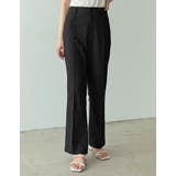 ブラック(001) | リネンとコットンブレンドで洗練されたストレートパンツ | Re:EDIT