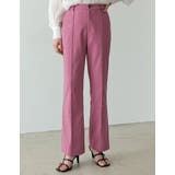 パープルピンク(010) | リネンとコットンブレンドで洗練されたストレートパンツ | Re:EDIT