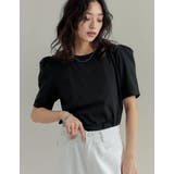ブラック(201) | パワショルデザインカットソーTシャツ | Re:EDIT