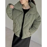 カーキ(018) | ダイヤキルト中綿ダウンジャケット | Re:EDIT