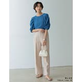 袖ボリュームが品のあるこなれスタイルにぴったり パワーショルダーシアーブラウス | Re:EDIT | 詳細画像11