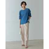 袖ボリュームが品のあるこなれスタイルにぴったり パワーショルダーシアーブラウス | Re:EDIT | 詳細画像14