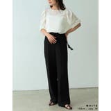 袖ボリュームが品のあるこなれスタイルにぴったり パワーショルダーシアーブラウス | Re:EDIT | 詳細画像7