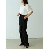 袖ボリュームが品のあるこなれスタイルにぴったり パワーショルダーシアーブラウス | Re:EDIT | 詳細画像8