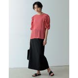 袖ボリュームが品のあるこなれスタイルにぴったり パワーショルダーシアーブラウス | Re:EDIT | 詳細画像22