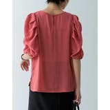 袖ボリュームが品のあるこなれスタイルにぴったり パワーショルダーシアーブラウス | Re:EDIT | 詳細画像23