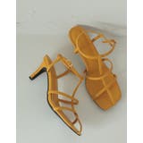 イエロー(016) | 縦のベルトデザインで美脚見せも叶える 細ストラップミュールサンダル シューズ | Re:EDIT