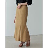 キャメル(007) | 様々なシーンにぴったりなナチュラルスカート ボックスタックマーメイドスカート | Re:EDIT