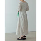 1枚でコーデが完成する美シルエットワンピース ドット柄ギャザースリーブワンピース | Re:EDIT | 詳細画像16