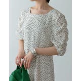 1枚でコーデが完成する美シルエットワンピース ドット柄ギャザースリーブワンピース | Re:EDIT | 詳細画像17