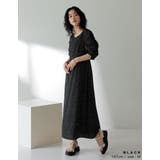 1枚でコーデが完成する美シルエットワンピース ドット柄ギャザースリーブワンピース | Re:EDIT | 詳細画像6